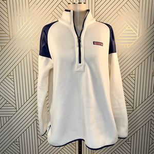 Vineyard Vines Shep Fleece 1/4 Zip Pullover Cream